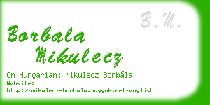 borbala mikulecz business card